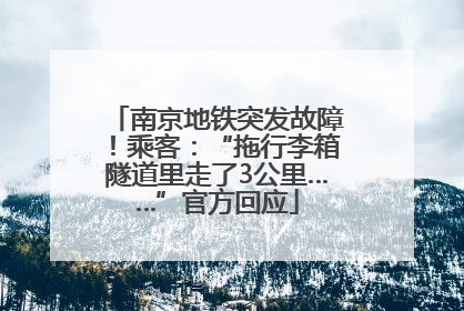 南京地铁突发故障！乘客：“拖行李箱隧道里走了3公里……”官方回应