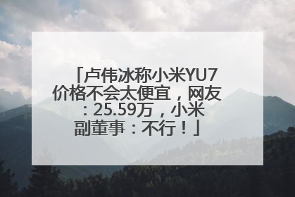 卢伟冰称小米YU7价格不会太便宜，网友：25.59万，小米副董事：不行！