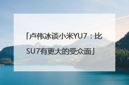 卢伟冰谈小米YU7：比SU7有更大的受众面