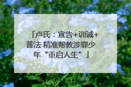 卢氏：宣告+训诫+普法 精准帮教涉罪少年“重启人生”