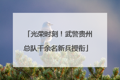 光荣时刻！武警贵州总队千余名新兵授衔