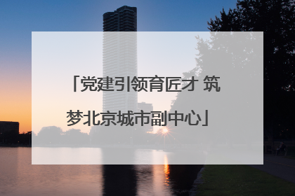 党建引领育匠才 筑梦北京城市副中心