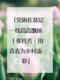 党旗在基层一线高高飘扬丨张桂芳：用青春为乡村添彩