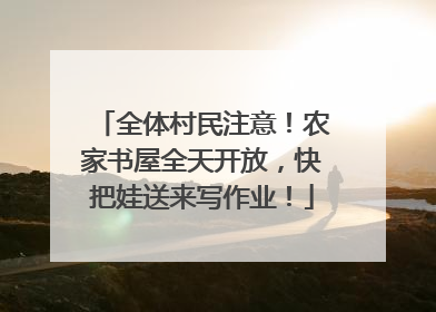 全体村民注意！农家书屋全天开放，快把娃送来写作业！