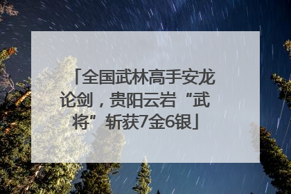 全国武林高手安龙论剑，贵阳云岩“武将”斩获7金6银