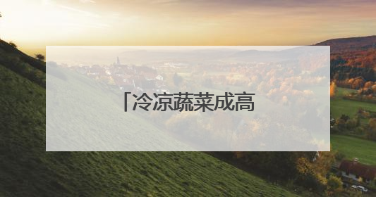 冷凉蔬菜成高原乡村热产业