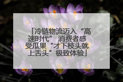 冷链物流迈入“高速时代” 消费者感受瓜果“才下枝头就上舌头”极致体验