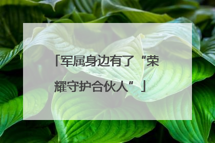 军属身边有了“荣耀守护合伙人”