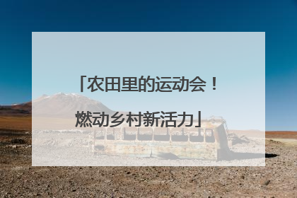 农田里的运动会！燃动乡村新活力