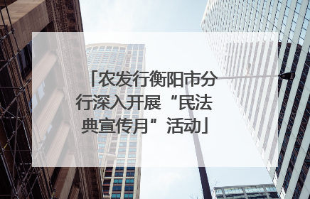 农发行衡阳市分行深入开展“民法典宣传月”活动