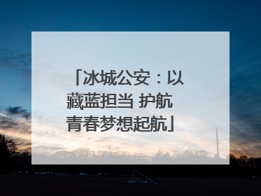 冰城公安：以藏蓝担当 护航青春梦想起航