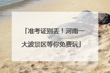 准考证别丢！河南一大波景区等你免费玩