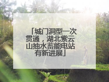 城门洞型一次贯通，湖北紫云山抽水蓄能电站有新进展