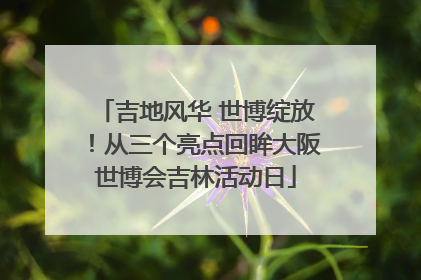 吉地风华 世博绽放！从三个亮点回眸大阪世博会吉林活动日