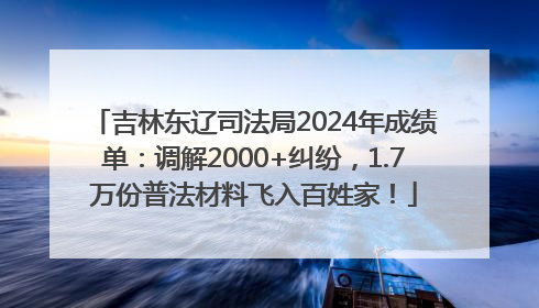吉林东辽司法局2024年成绩单：调解2000+纠纷，1.7万份普法材料飞入百姓家！