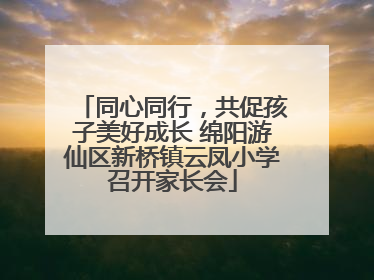 同心同行，共促孩子美好成长 绵阳游仙区新桥镇云凤小学召开家长会