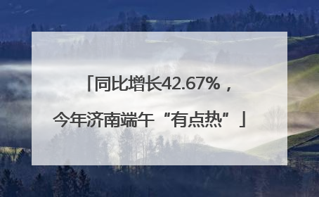 同比增长42.67%，今年济南端午“有点热”
