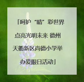 呵护“睛”彩世界点亮光明未来 德州天衢新区尚德小学举办爱眼日活动