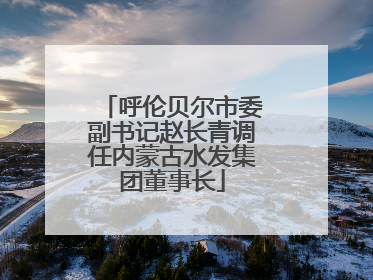 呼伦贝尔市委副书记赵长青调任内蒙古水发集团董事长