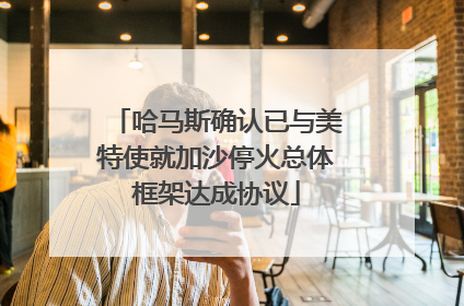 哈马斯确认已与美特使就加沙停火总体框架达成协议