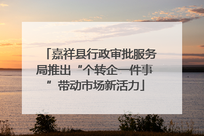 嘉祥县行政审批服务局推出“个转企一件事”带动市场新活力