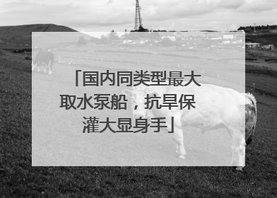 国内同类型最大取水泵船，抗旱保灌大显身手