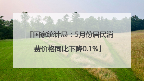 国家统计局：5月份居民消费价格同比下降0.1%