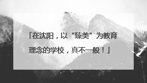 在沈阳，以“臻美”为教育理念的学校，真不一般！