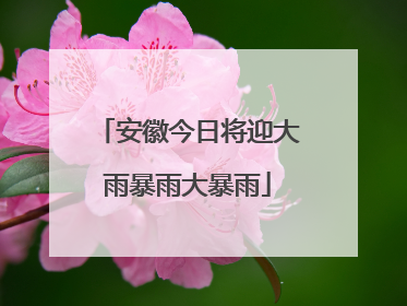 安徽今日将迎大雨暴雨大暴雨