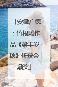 安徽广德：竹根雕作品《梁丰岁稔》斩获金鼎奖