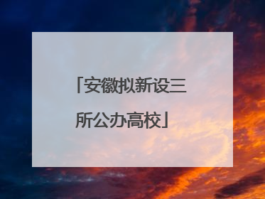 安徽拟新设三所公办高校