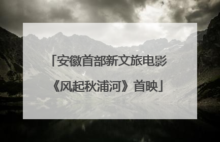 安徽首部新文旅电影《风起秋浦河》首映