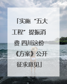 实施“五大工程”提振消费 四川这份《方案》公开征求意见