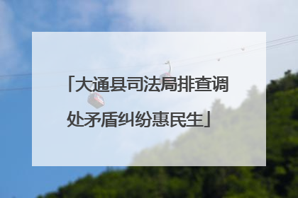 大通县司法局排查调处矛盾纠纷惠民生