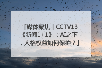媒体聚焦丨CCTV13《新闻1+1》：AI之下，人格权益如何保护？