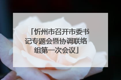 忻州市召开市委书记专题会暨协调联络组第一次会议