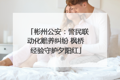彬州公安：警民联动化赡养纠纷 枫桥经验守护夕阳红