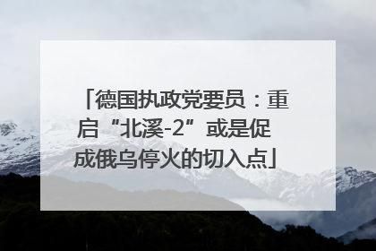 德国执政党要员：重启“北溪-2”或是促成俄乌停火的切入点