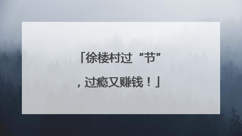 徐楼村过“节”，过瘾又赚钱！
