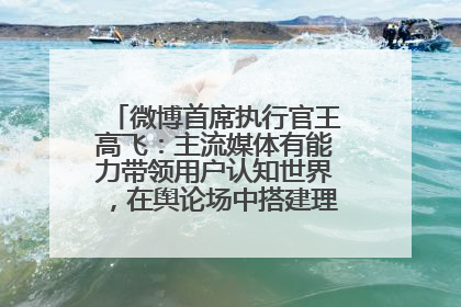 微博首席执行官王高飞：主流媒体有能力带领用户认知世界，在舆论场中搭建理性的讨论空间