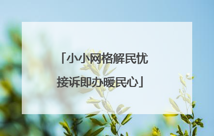 小小网格解民忧 接诉即办暖民心