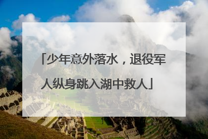 少年意外落水，退役军人纵身跳入湖中救人