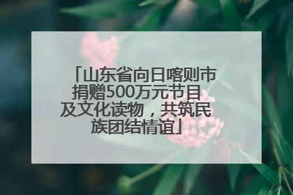 山东省向日喀则市捐赠500万元节目及文化读物，共筑民族团结情谊