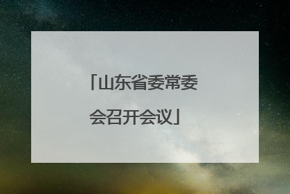 山东省委常委会召开会议