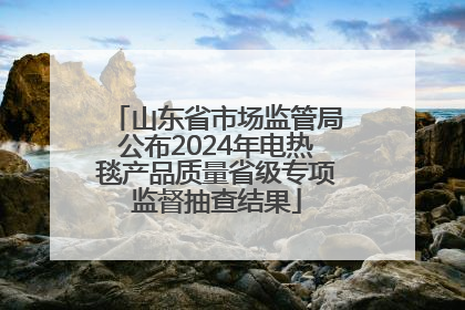山东省市场监管局公布2024年电热毯产品质量省级专项监督抽查结果