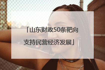 山东财政50条靶向支持民营经济发展
