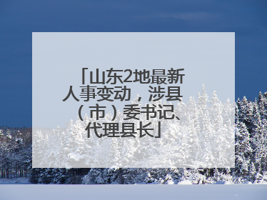 山东2地最新人事变动，涉县（市）委书记、代理县长