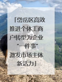 岱岳区高效推进个体工商户转型为企业“一件事” 激发市场主体新活力