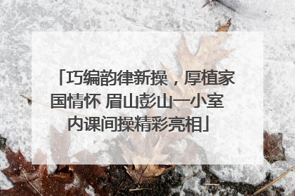 巧编韵律新操，厚植家国情怀 眉山彭山一小室内课间操精彩亮相
