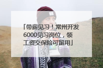 带薪见习！常州开发6000见习岗位，领工资交保险可留用